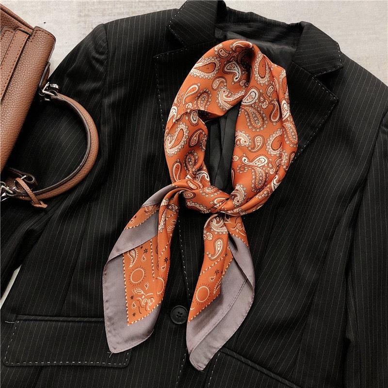 Elegant Korean Style Silk Scarf: 70cm Versatile Thin Square for Women's Neck Protection