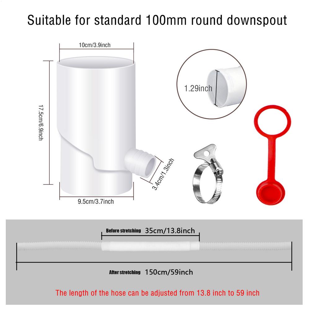 Regenwasserauffangsystem UV-beständig Wetterfest Regenfass Umleitungsset Tragbare Regentonnen zum Sammeln von Regenwasser von