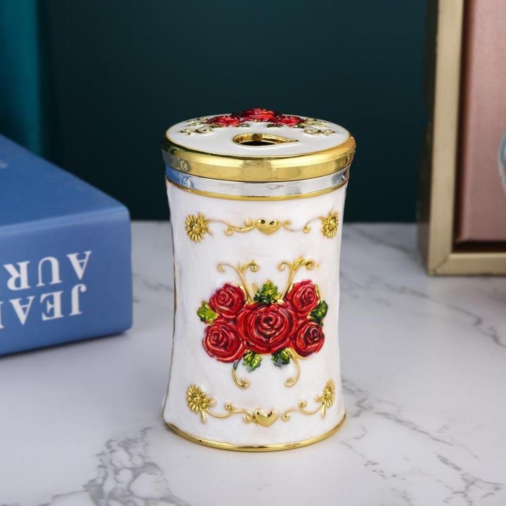 1шт печатная коробка для зубочисток пластиковый диспенсер для зубочисток коробка для хранения зубочисток настольное украшение домашний гаджет Gold&White&Red