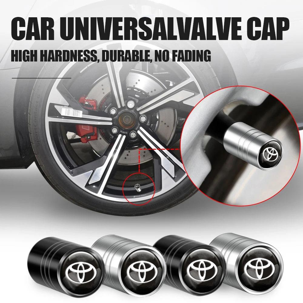 4Pcs Car Wheel Tire Valve Caps Air Stem For Toyota C-hr Rav4 Yaris Hilux Avensis Prius Auris Corolla Cross Tyre Plug Accessories