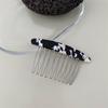 Plaid Comb Clip Bangs Hair Clip Texture Marble Pattern Iron Tooth Simple Comb Clip Insert Comb Styling Accessories