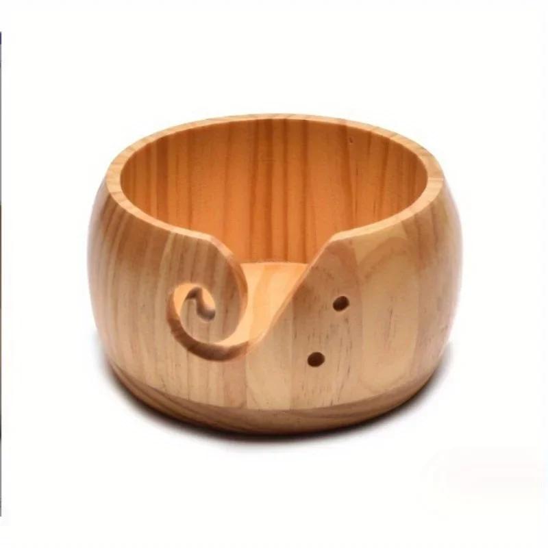 Wooden Yarn Bowl Crochet Organizer Storage Holder Non Slip Eco-friendly New Handmade DIY for Knitting Crochet Skeins.