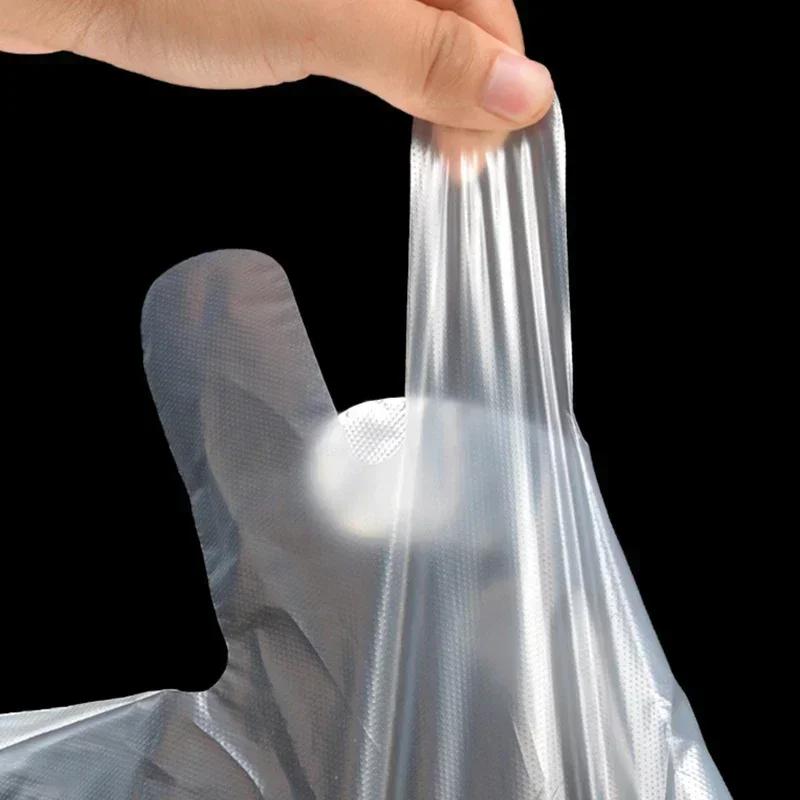 100pcs Clear Disposable Gloves Transparent Plastic Gloves Latex Free Food Prep Safe Glove for Cooking Cleaning BBQ Kitchen Tools