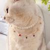 Cats Dog Pearls Collar,Heart Rhinestones Pet Necklaces,Adjustable Party Wedding Pet Jewelry Accessories for Puppy Cats