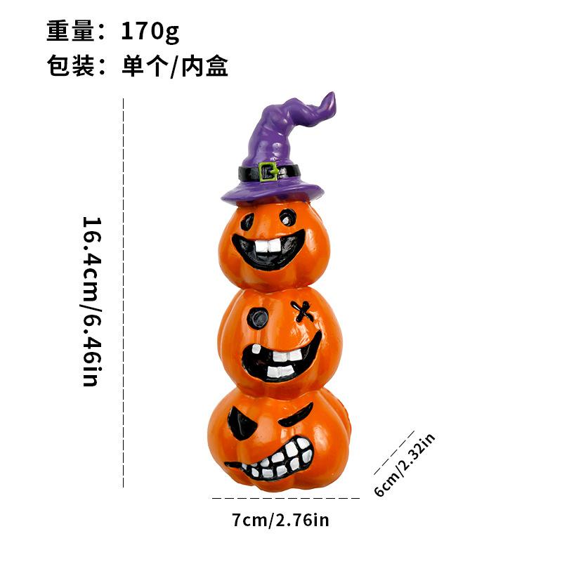New Arrival Halloween Decorations Smiling Face Scary Pumpkin Resin Ghost Festival Home Party Ornaments