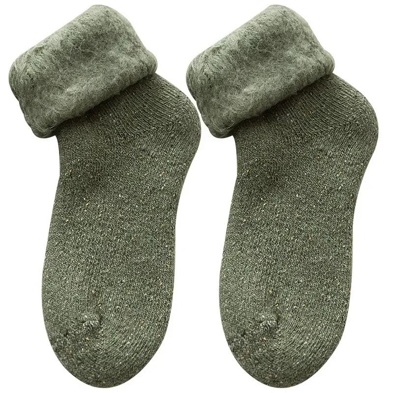 Super Soft Fleece Winter Warm Socks for Women Solid Winter Warm Thicken Coral Plush Socks Thermal Snow Home Sleep Floor Socks