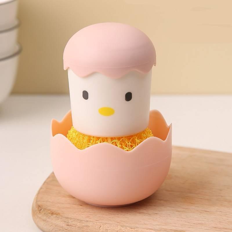 

Многофункциональная мультяшная щетка для чистки цыпленка, заменяемая, не повреждающая сковороду розовый