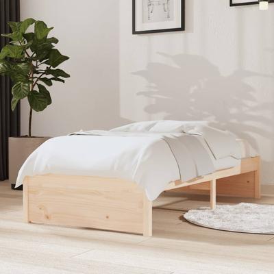 Vidaxl Bed Frame, Solid Wood, 75X190 Cm, Single