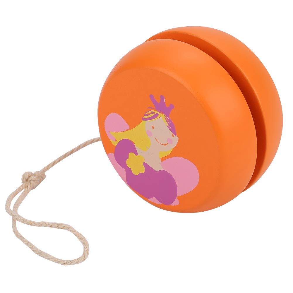 

Yctze Cartoon Pattern Wooden Early Education and Cognitive Perfect Gift for Frog Design Yo-Yo Toy, Development, Kids, (Orange Princess)