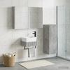 Bathroom Furniture Set 4 pcs Concrete Grey Engineered Wood and Glass