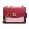 Parker 18 Color Block Flap Chain Leather Crossbody Shoulder Bag Women Bags Red Apple 29390-B4P2Z