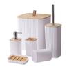 6 Pieces Bathroom Accessory Set Toilet Brush Decorative Sturdy Modern Toothbrush Holder Lotion