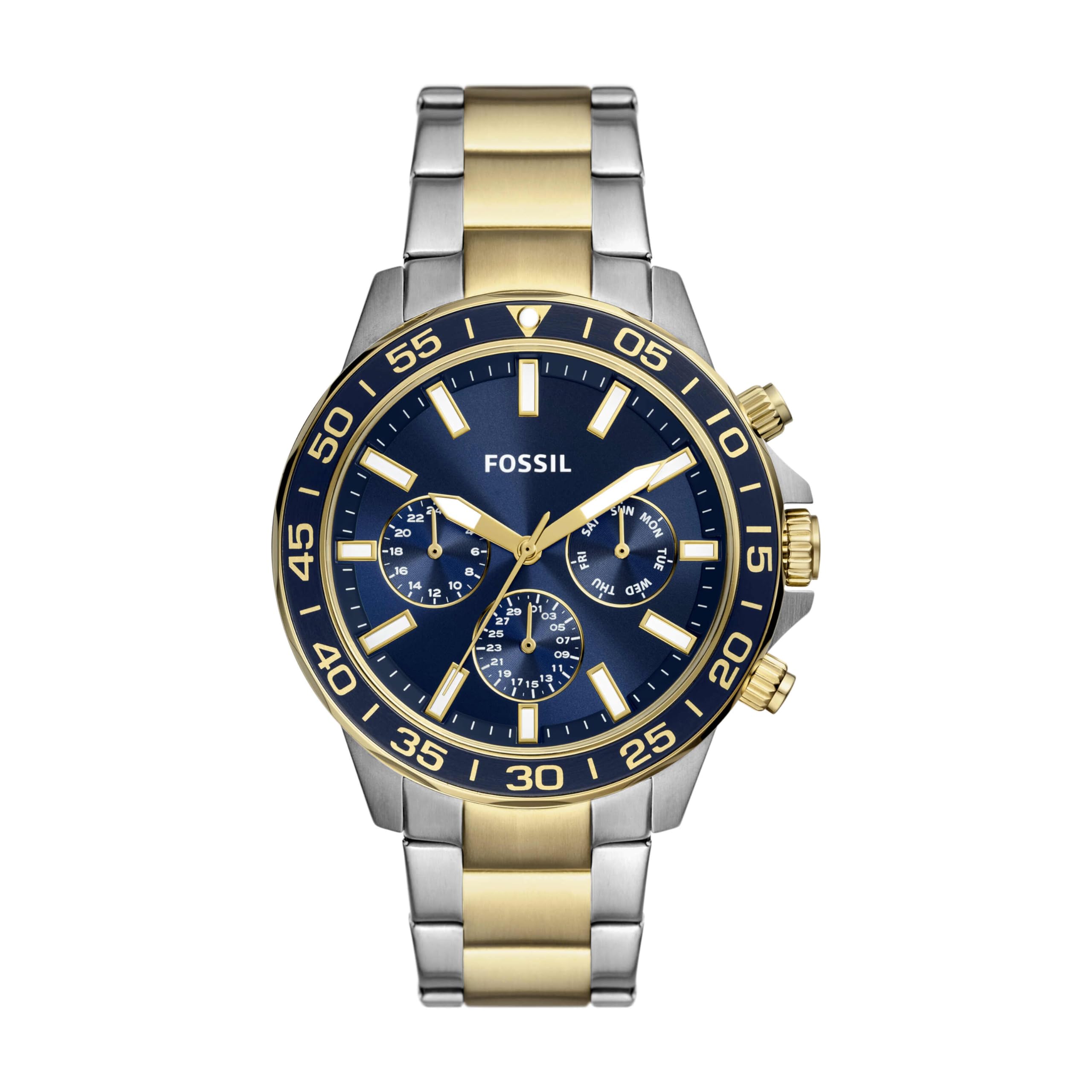 

Fossil BANNON BQ2867 Men s Silver & Gold Watch