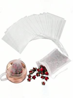 100 Pcs Disposable Tea Bags Filter Bags for Tea Infuser with String Heal Seal Food Grade Non-woven Fabric Spice Filters Teabags