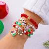 4Pcs/set Christmas Tree Snowflake Bell Elk Colorful Beads Charms Bracelet for Women Crystal Stacking Bracelets Party Jewelry