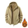 Mens Hooded Fleece Jacket Warm Thick Lined Casual Outerwear Winter Daily Wear