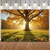 Autumn Natural Scene Backdrop Maple Fallen Leaves Hay Path Forest Baby Birthday Portrait Wedding Home Decor Photo Background9