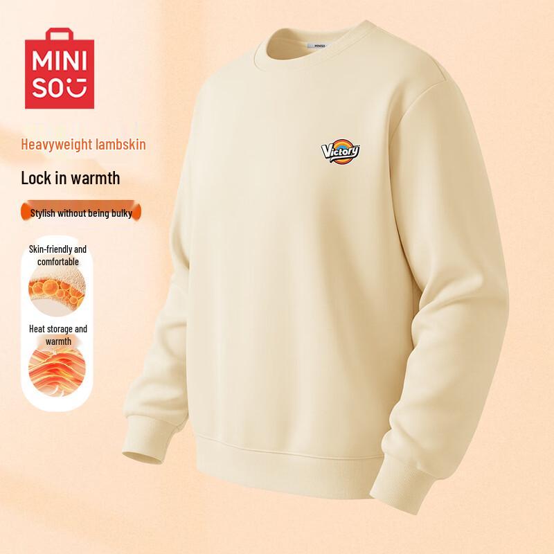MINISO Men's Fleece Lined Crewneck Sweatshirt