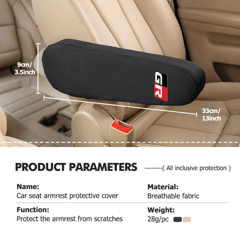 For Toyota Universal Car Seat Armrest Protector Cover Decorative Accessories GR sport Hilux Aygo TDR Yaris Corolla Rav4 CHR