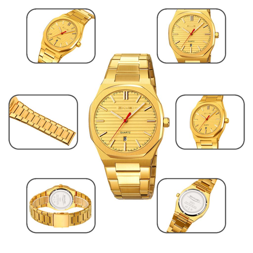 Steel belt men's watch simple business waterproof calendar quartz watch watch source