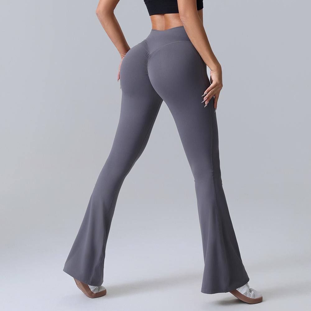 "Women's High-Waist Quick-Dry Yoga Flared Pants with Hip-Lifting Design"