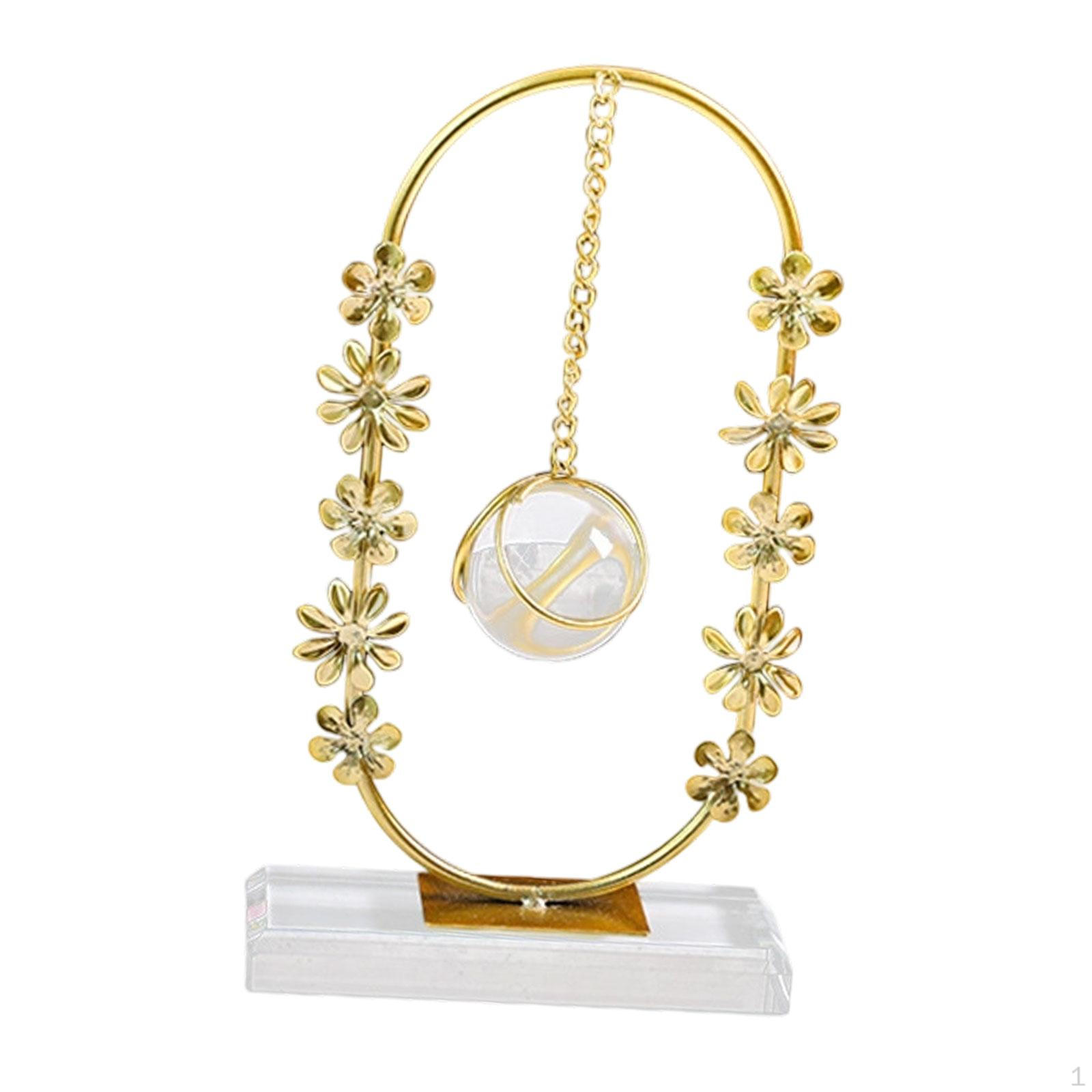 

Wreath Glass Ball Figurine Decorative Sculpture Art Crafts Tabletop Ornament Modern Statue for Oval