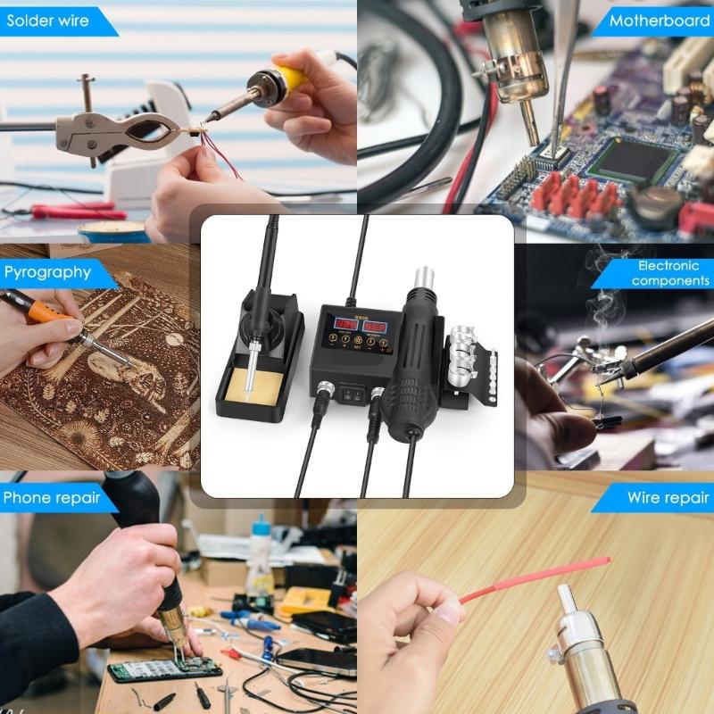 Digital Temperature Controlled Desoldering Station Soldering Iron Set Ceramic Heating Cores For Fast Heating Use