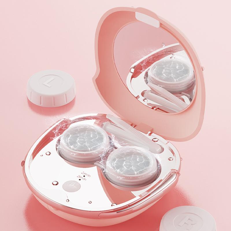Portable Contact Lens Cleaning Machine Automatic Ultrasonic Cleaner Cleaning Case Colorful Lens Cleaner USB Charge Washing Case