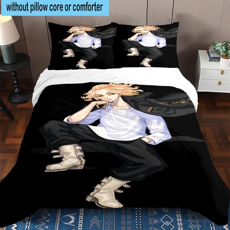 3PCS Tokyo anime 3pcs Bedding,Including 3PCS Duvet Cover And 2pcs Pillowcases Perfect for Christmas,Ideal for Bedroom, Dormitory