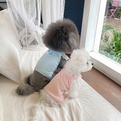 Süßigkeiten-Spitze Kleine Fliegenärmel-Weste Hund Frühling Sommer Kleidung Bigbear Zwergspitz Katze Katze Hosenträger Haustierkleidung