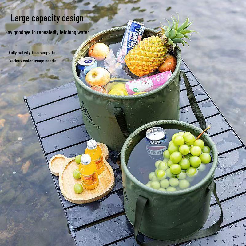 Portable Waterproof Folding Camping & Mountaineering Water Bucket, Large Capacity