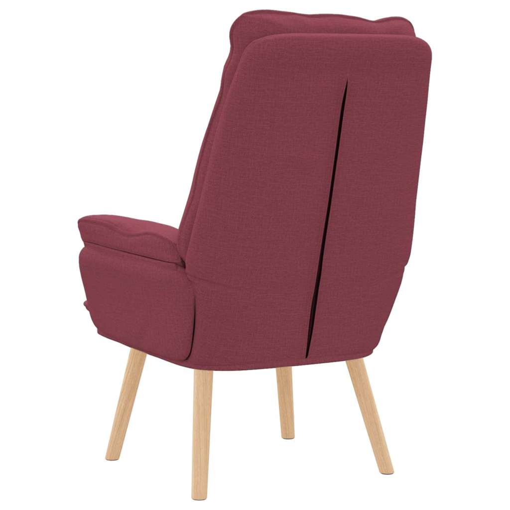 Armchair Burgundy 69 X 74 X 93 Cm Fabric and Plywood