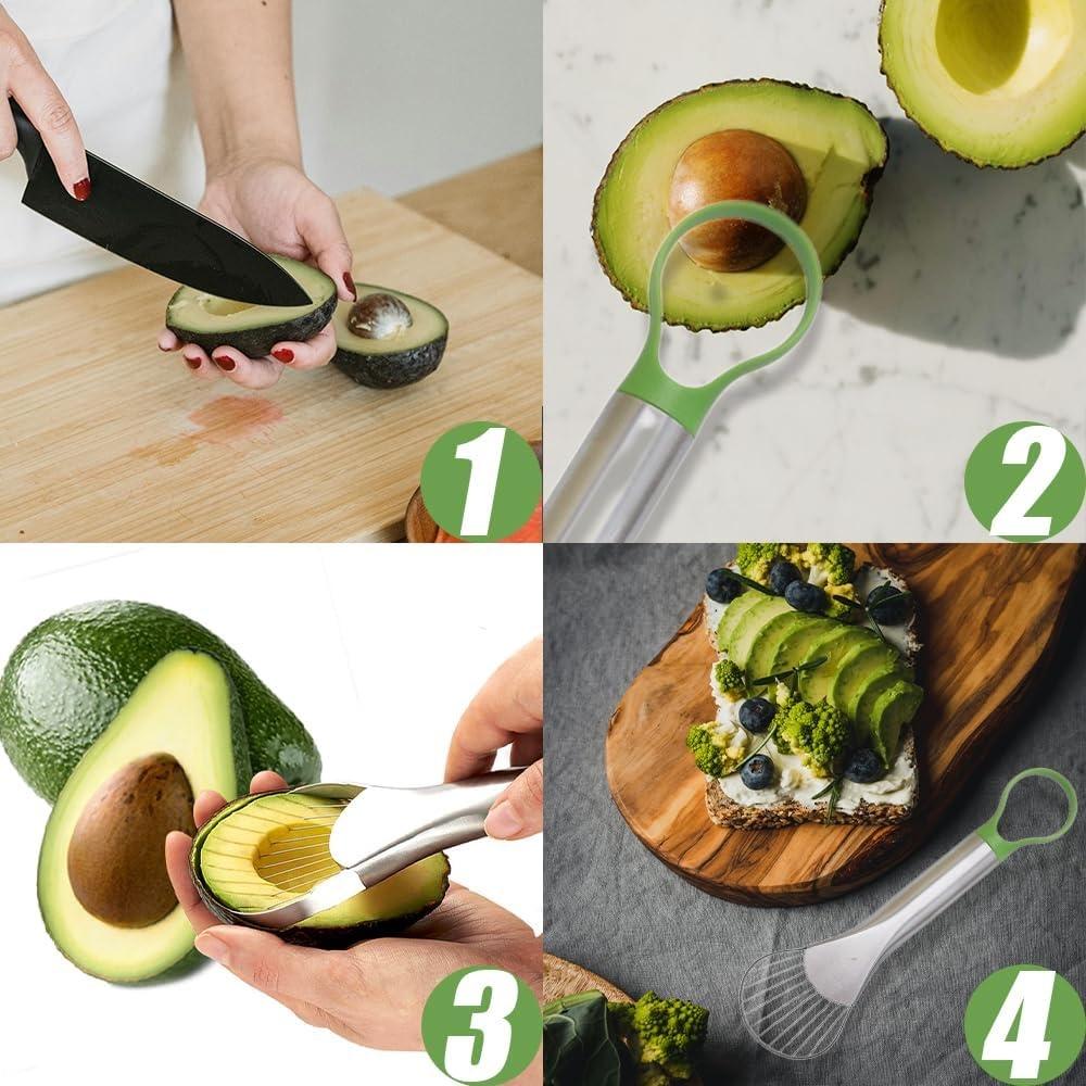 1pc Stainless Steel Avocado Knife Dragon Fruit Slices Gadget Peaches Removing Seeds Cutters For Kitchen and Home
