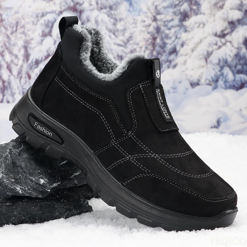 Winter middle elderly Cotton Shoes Velvet Comfort warm shoe Fashion light Male boots Casual non slip cloth shoes Zapatos Homme