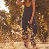 Women Casual Jumpsuit Summer Solid Loose Wide Leg Pants Bib Overalls Fashion Pocket Sleeveless Strap Baggy Streetwear Rompers