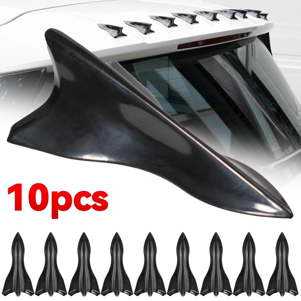 10pcs Shark Fins Diffuser Vortex Generator SUV Universal Car Roof Spoiler Bumper Antenna Wing Trunk ABS Body Kit Set Decoration