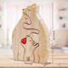 Wooden Bear Family Statue, Family Art Puzzle, Desk Ornament, Wooden Family Heart Puzzle, Home Decoration, Birthday Gift