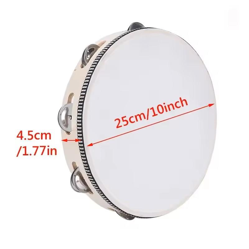 Wedding Tambourines Drum 4/7/10inch Wooden Hand Held Drum Metal Jingles Percussion Musical Instrument Noise Makers Party Supply
