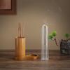 2 In 1 Incense Holder for Sticks Anti-Ash Flying Incense Burne with Glass Ash Catcher and Bamboo Incense Sticks Organizer