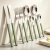 8 Delige Roestvrij Staal Tafelgerei Acryl Handvat Dinerbestek Set Mes Vork Lepels Theelepel Bestek Keuken Platte Bestek Set