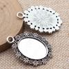 Multi Style Fit Oval Cabochon Blank Charms Bezel Tray Alloy Photo Pendant Base DIY Jewelry Craft For