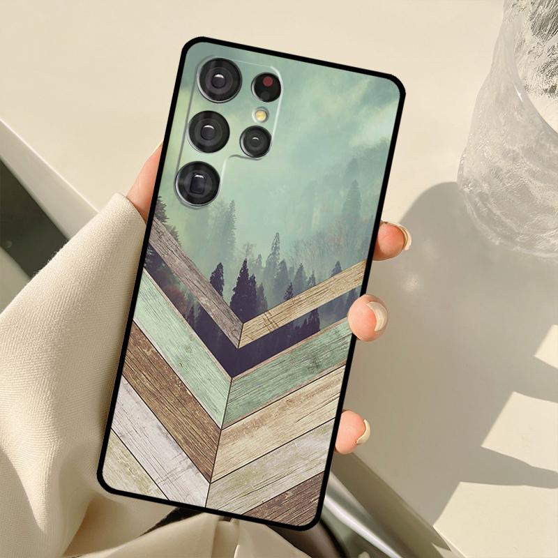Forest Geometry Wood Nature Case For Samsung Galaxy S24 Ultra S21 S22 S23 S25 Ultra S9 S10 Plus S20 FE S25 FE Back Cover