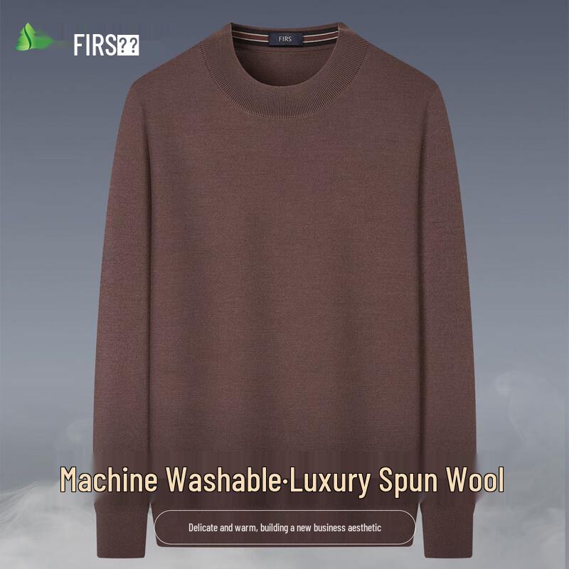 FIRS Men's Luxury Merino Wool Blend Crew Neck Sweater
