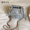 Bucket Bag Summer Woven Chain Shoulder Messenger Bag