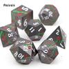 7 Pcs Black Flower Metal Dice Solid Metal Polyhedral Dice Set Suitable for Role-Playing RPG Board Game Card Game