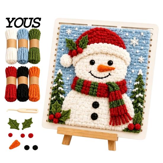 Handmade Yarn Art Craft DIY Fabric Weaving Painting Kit, Halloween Christmas Crochet Kit Decor Projects for Decoration, Beginner Project Set Supplies
