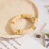 Personality Retro Multicolour Acrylic Bend Bangle for Women Charm Curved Bamboo Pipe Stone Grain Bracelet Jewelry Accessory Gift