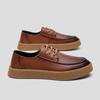 FashionBritish Style Men Dress Shoes Genuine Leather Formal Shoes Fashion Man Casual Flats Lace Up Male Vulcanize Footwear Leisure Walk