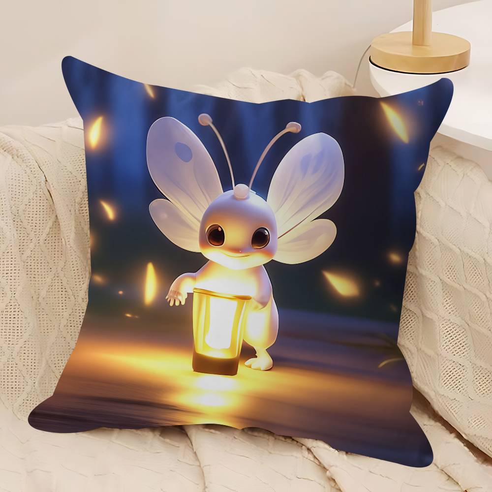 Cartoon F-Firefly Pillow Case Removable Washable Cushion Cover – All-Season Soft Linen