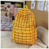 Simple Plaid Nylon Backpack Retro Large Capacity Casual Backpack with Multiple Pockets Suitable for Daily and Student Use